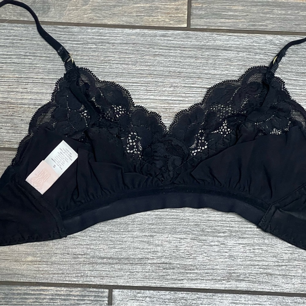 Free People We Are HAH Lounge Bralette Bra Size Small S Black Soft Wireless - Picture 6 of 16